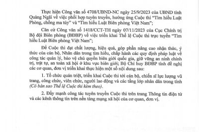 Triển khai thể lệ cuộc thi trực tuyến “Tìm hiểu luật Biên phòng việt Nam